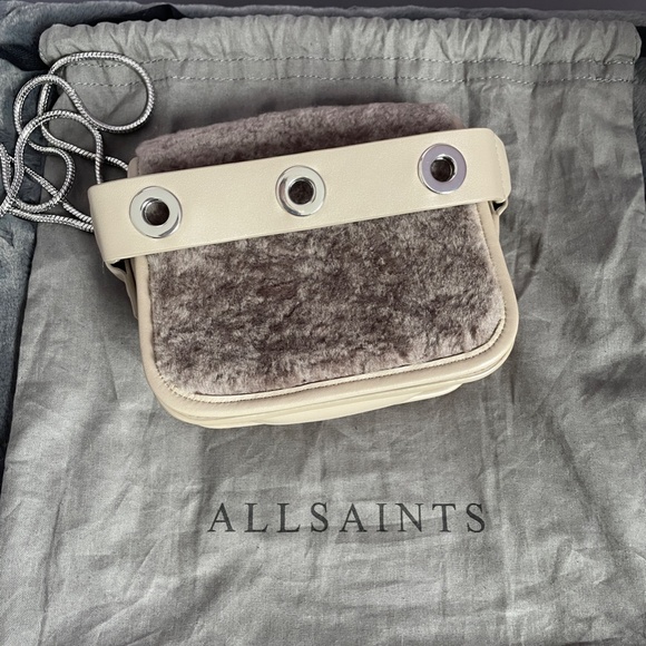 All Saints Cream and Brown Crossbody Bag - Picture 14 of 15
